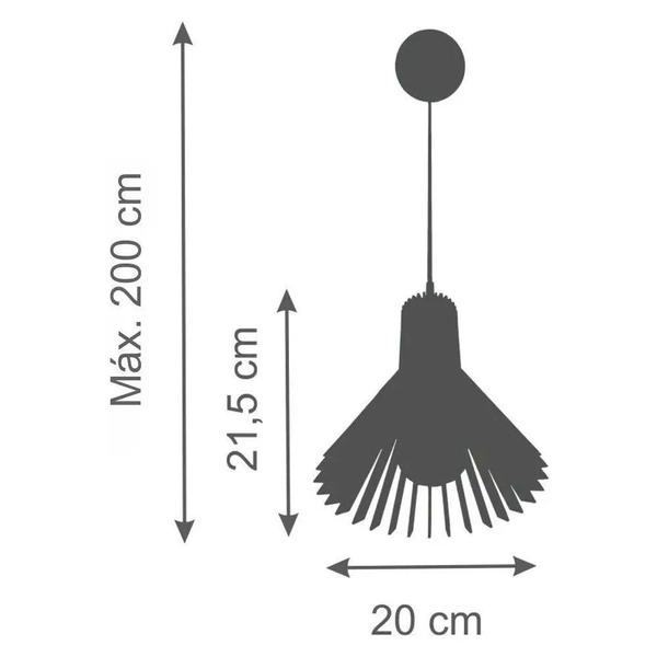 Imagem de Kit 3 Pendente Madeira Cone 21x20cm Natural - TKS