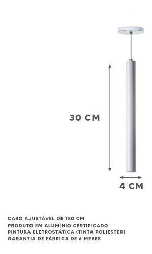 Imagem de Kit 3 Pendente Tubo Cilindro Alumínio 30cm