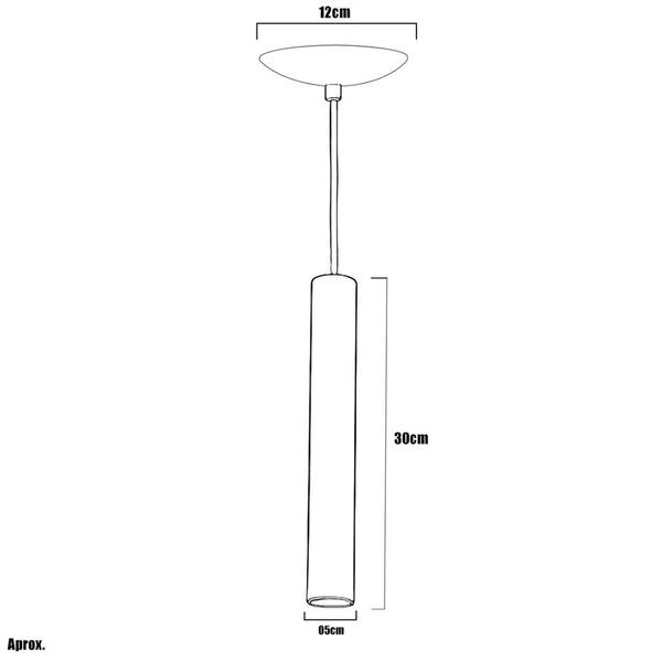 Imagem de kit 3 Pendente Tubo Cilindro Branco 30Cm + Led 3k