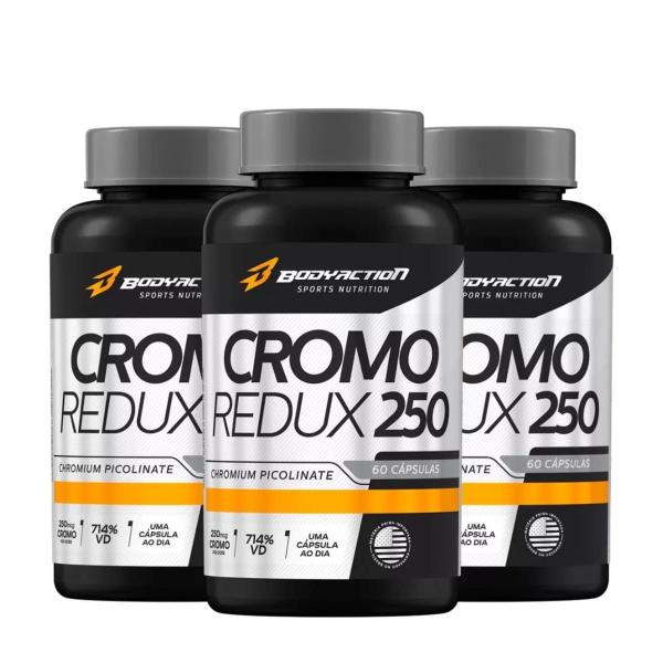 Imagem de Kit 3 Picolinato De Cromo 250mg Bodyaction 