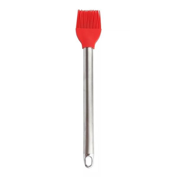 Imagem de Kit 3 Pincéis Culinário Inox Silicone Utensílio 25Cm Pequeno