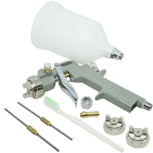 Kit 3 Pistolas Pintura Gravidade Convencional Profissional 3 Bicos 1,2 1,5 1,8mm Importway IWPPG-3B Imagem de Kit 3 Pistolas Pintura Gravidade Convencional Profissional 3 Bicos 1,2 1,5 1,8mm Importway IWPPG-3B