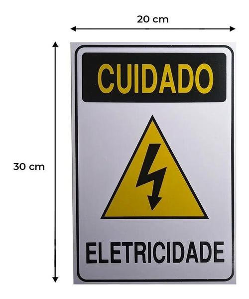 Imagem de Kit 3 - Placa De Sinalização Perigo Eletricidade 30x20 