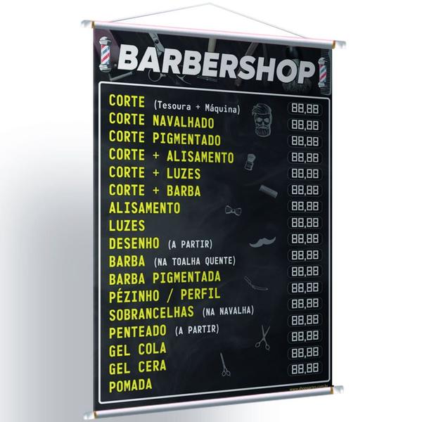 Imagem de Kit 3 Placa Faixa Banner Barbershop - Preço Editavel