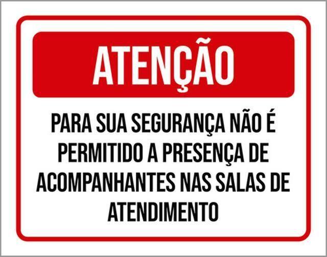 Imagem de Kit 3 Placas Atenção Segurança Permitido Acompanhantes