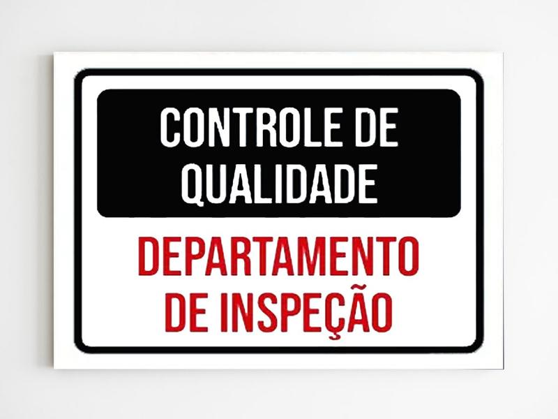 Imagem de kit 3 placas aviso controle qualidade departamento inspeção