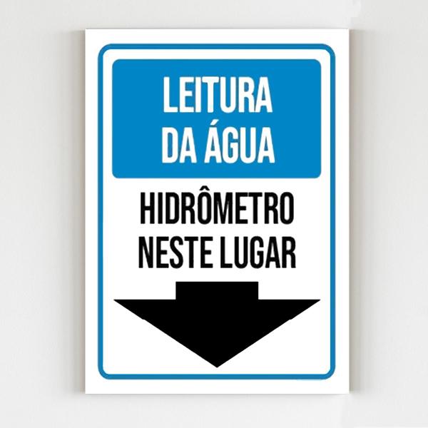 Imagem de Kit 3 Placas aviso leitura de água hidrômetro neste lugar