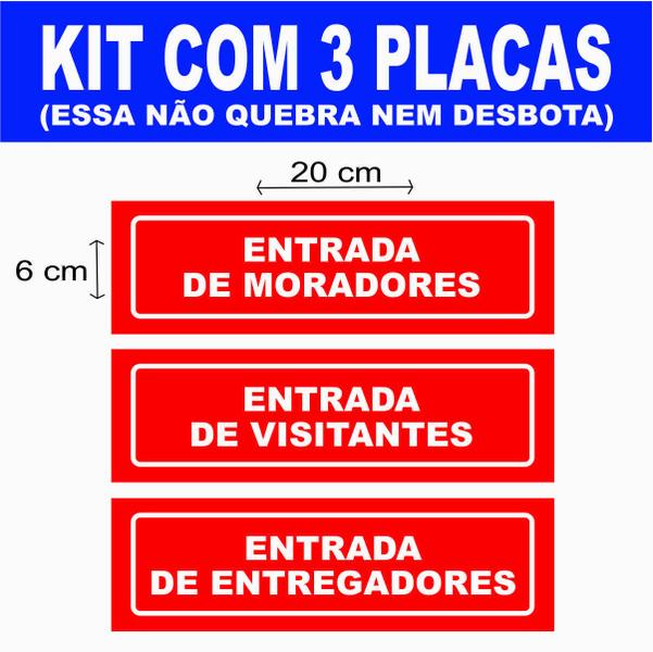 Imagem de Kit 3 Placas Condominio 20x6cm P.S 0,5 mm