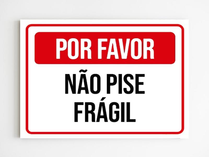 Imagem de Kit 3 Placas de aviso por favor não pise frágil sinalização