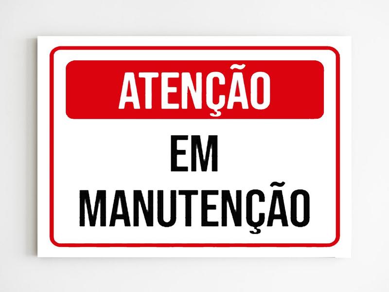 Imagem de Kit 3 Placas de sinalização atenção em manutenção aviso mdf