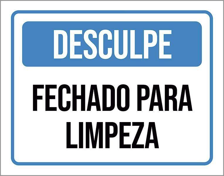 Imagem de Kit 3 Placas Desculpe Fechado Para Limpeza