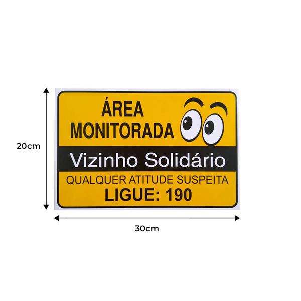 Imagem de kit 3 - Placas Residência Rede Vizinhos Protegidos Monitoramento 3 uni.