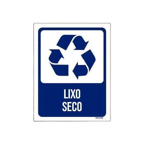 Imagem de Kit 3 Placas Sinalização - Lixo Seco