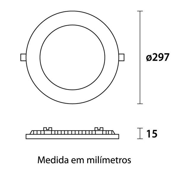 Imagem de Kit 3 Plafon Led Emb Redondo Preto Branco Quente 24w 30x30