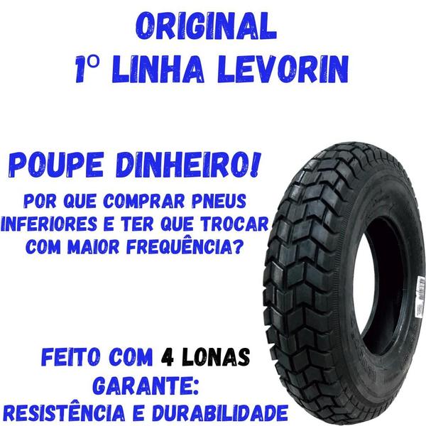 Imagem de Kit 3 Pneu De Carga Levorin Aro 8 Reforçado 4 Lonas P/até 435kg Balão