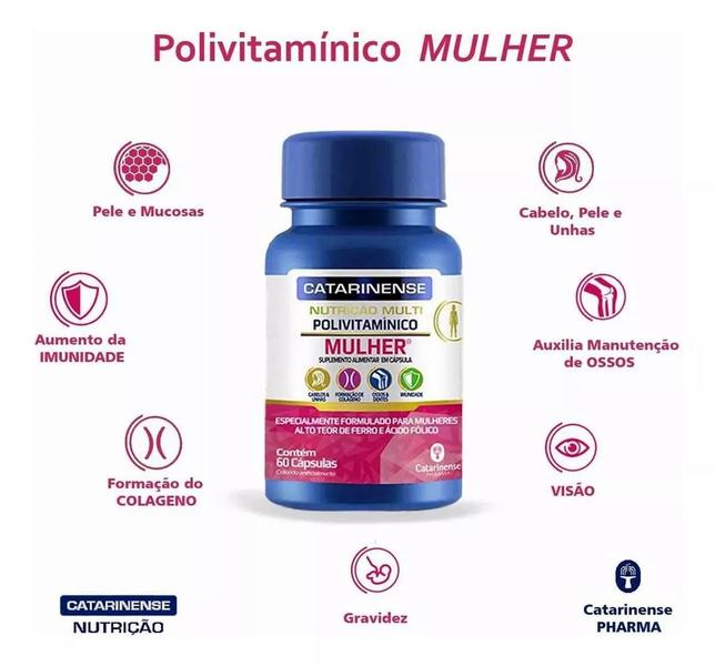 Imagem de Kit 3 Polivitamínico Multi Mulher Catarinense 60 Cápsulas