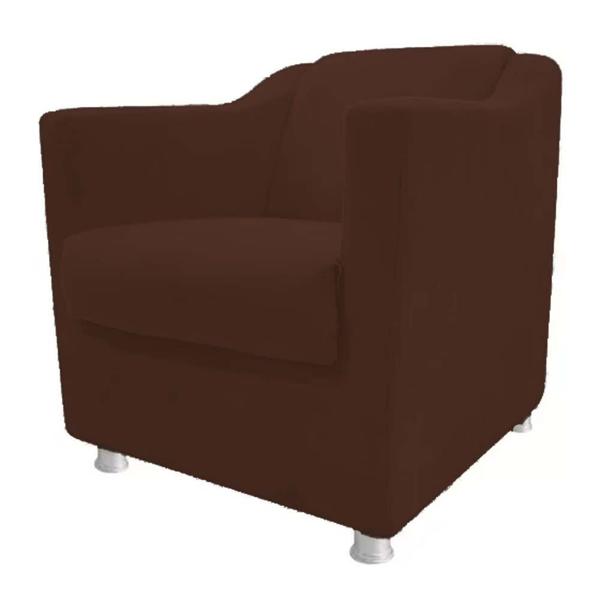 Imagem de Kit 3 Poltronas Decorativa de Escritório Recepção Bia Suede Marrom Kimi Design