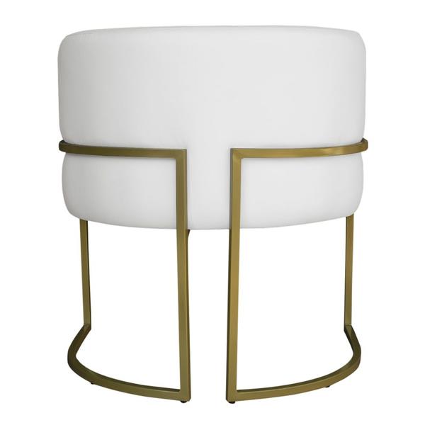 Imagem de Kit 3 Poltronas Decorativa Luana Base Gold PU Branco - Montanaris Decor