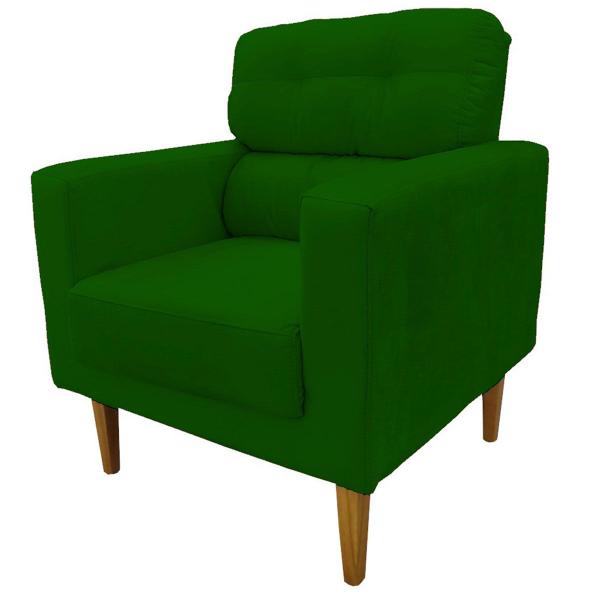 Imagem de Kit 3 Poltronas Decorativa Luna Sala de Estar Veludo Verde Kimi Design