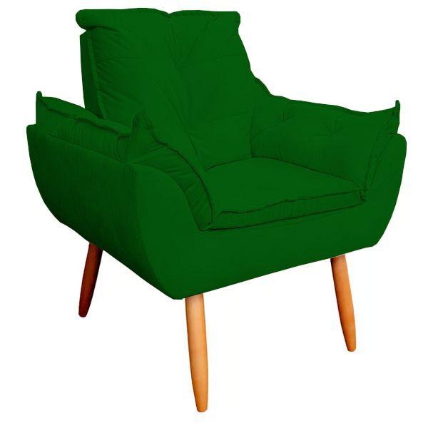 Imagem de Kit 3 Poltronas Decorativa Opala Sala de Estar Tecido Suede Verde Kimi Decor