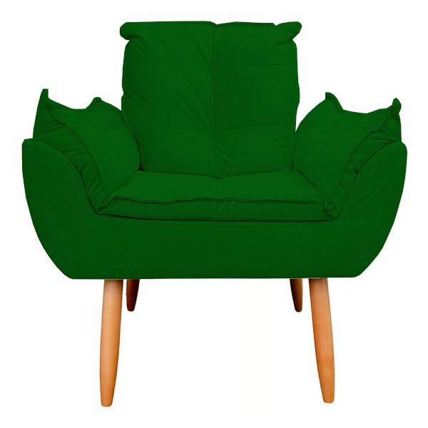 Imagem de Kit 3 Poltronas Decorativa Opala Sala de Estar Tecido Suede Verde Kimi Decor