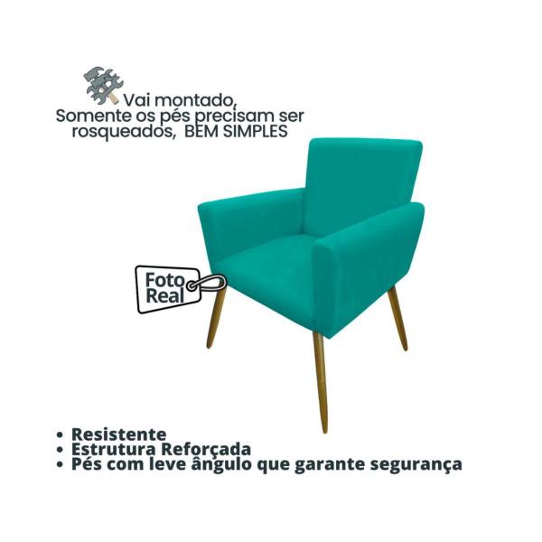 Imagem de Kit 3 Poltronas Decorativa para Recepção Sala de Estar Recepção Sala de Espera estofada