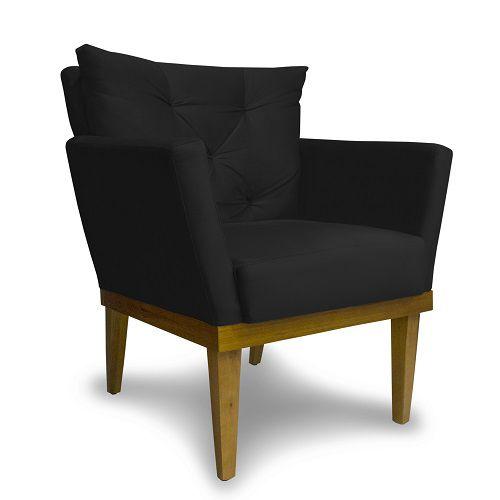 Imagem de Kit 3 Poltronas Decorativas Julia Suede Preto - Meu Lar Decorações