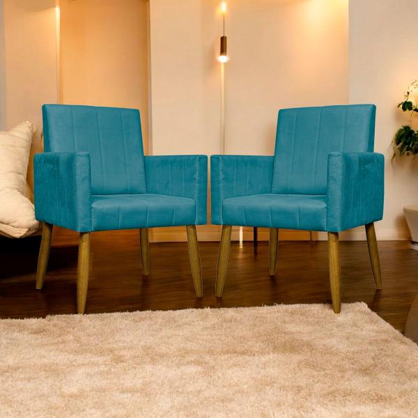 Imagem de Kit 3 Poltronas Decorativas para Sala Mari Suede Cores