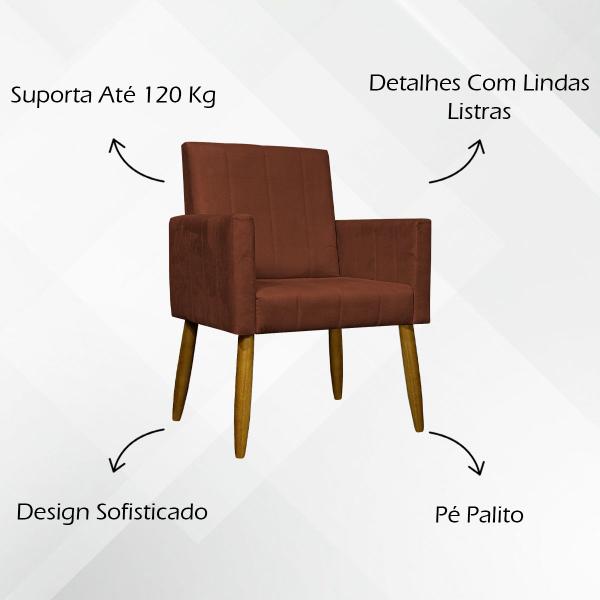 Imagem de Kit 3 Poltronas Decorativas para Sala Mari Suede Cores