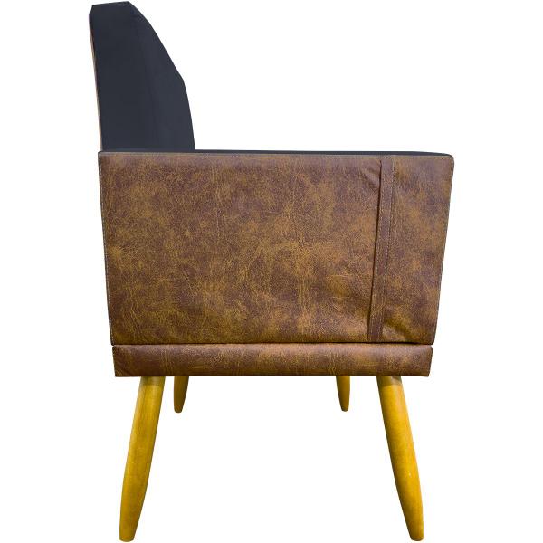 Imagem de Kit 3 Poltronas Decorativas para Sala Material Sintético e Suede Cores Pé Palito