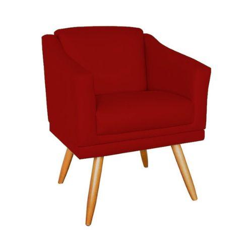 Imagem de Kit 3 Poltronas Decorativas San Diego Sala de Estar Tecido Veludo Vermelho Kimi Design