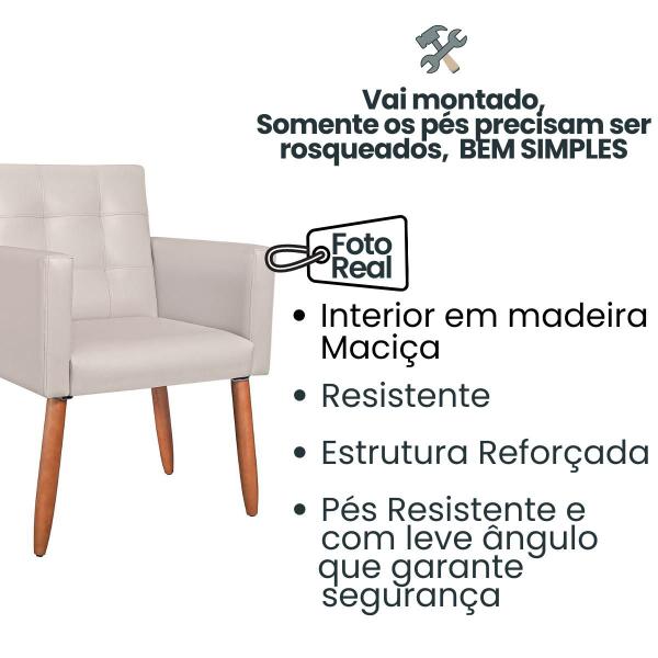 Imagem de Kit 3 Poltronas material sintético para Sala de Espera Decorativa Cadeira Estofada Resistente Escritório Recepção Manicure