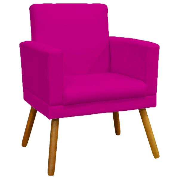 Imagem de Kit 3 Poltronas Nina Para Sala, Quarto e Manicure Decorativas Com Base Suede Cores Pé Castanho - Clique E Decore