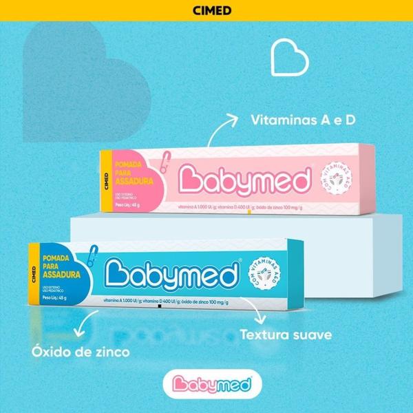 Imagem de Kit 3 Pomadas Para Assadura Babymed Menina 45g - Cimed