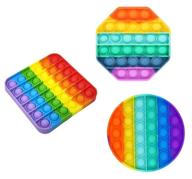 Kit 3 Pop It Fidget Toys Brinquedo Apertar Spinner Silicone - Artetoys Imagem de Kit 3 Pop It Fidget Toys Brinquedo Apertar Spinner Silicone