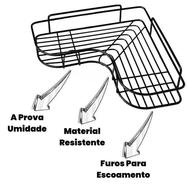 Imagem de Kit 3 Porta Shampoo Para Banheiro Box Suporte Adesivo De Canto