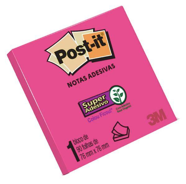 Imagem de Kit 3 post-it 90f 76x76 pink neon