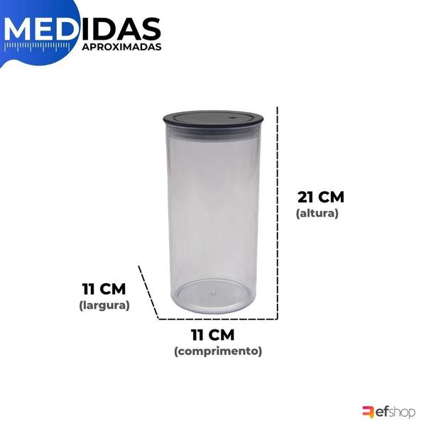 Imagem de Kit 3 Pote Porta Mantimentos Hermético Resistente Acrílico Geladeira 1400 ml