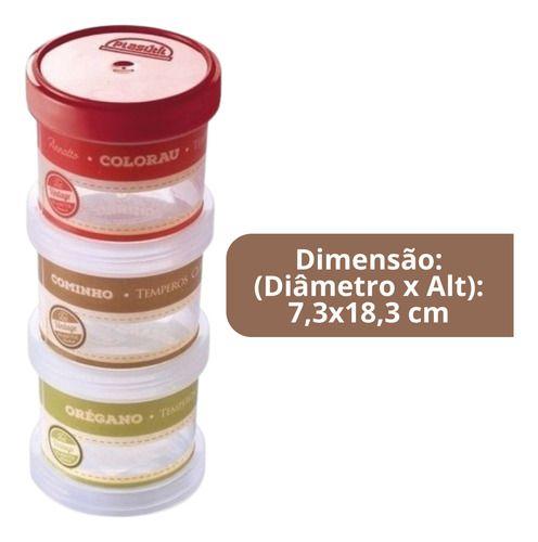 Kit 3 Poteporta Tempero Orégano Colorau Cominho Organizado - plásutil Imagem de Kit 3 Poteporta Tempero Orégano Colorau Cominho Organizado