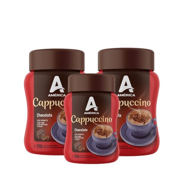 Imagem de Kit 3 Potes Cappuccino América Chocolate 200g