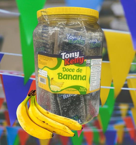 Imagem de Kit 3 Potes de 1,020 kg Doce de Banana c/ 20un Festa Junina