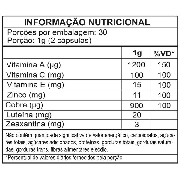 Imagem de Kit 3 Potes de Luteína + Zeaxantina Vitaminas A, C, E 60 Cápsulas Fitoprime