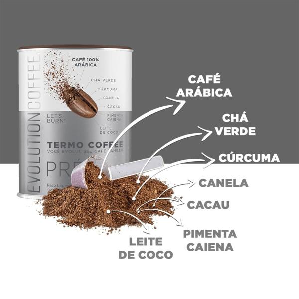 Imagem de Kit 3 Potes Evolution Termo Coffee Café Termogênico Grãos Brasileiros Especial Bom Desincha Café Pó 100% Arábica Chá Verde 220g Premium