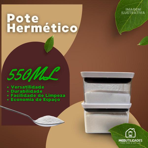 Imagem de Kit 3 potes hermeticos jogo porta mantimentos empilhavel organizador empilhavel 550ml