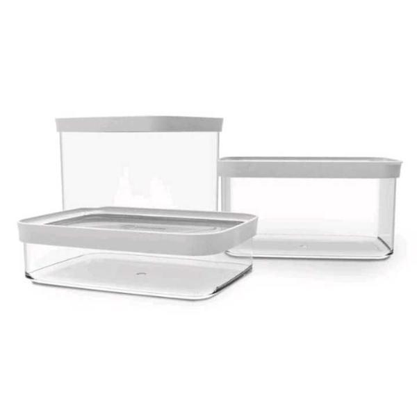 Kit 3 Potes Herméticos Porta Mantimentos 1100/2500/4000ml - Helsim Imagem de Kit 3 Potes Herméticos Porta Mantimentos 1100/2500/4000ml