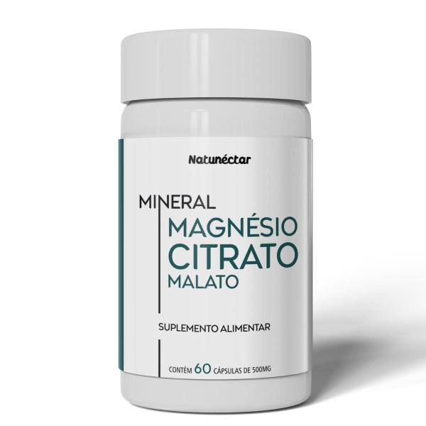 Imagem de Kit 3 Potes Mineral 2 em 1 Magnésio De Malato e Citrato Duo Natunectar 180 Capsulas 500mg Blend Mix Magnesium Citrate Malate