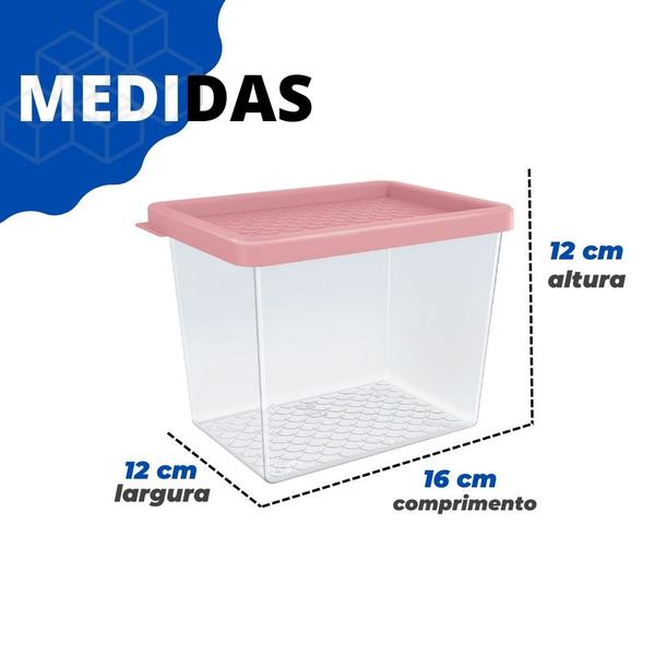 Imagem de Kit 3 Potes Organizadores Multiuso Porta Mantimentos 1,3L Plástico Com Tampa Uz