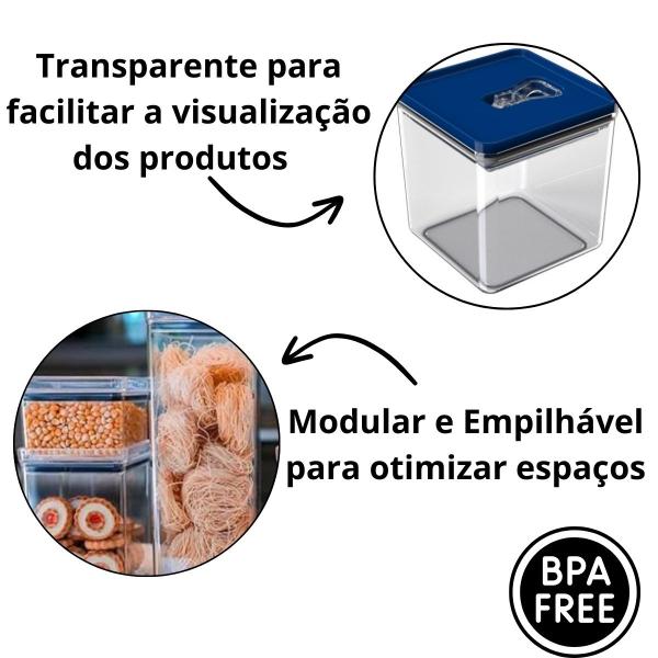 Imagem de Kit 3 Potes Plásticos Herméticos para Alimentos com Ótima Vedação