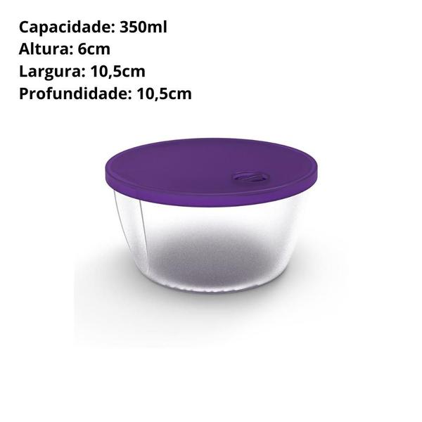 Imagem de Kit 3 Potes Redondos 350ml 650ml 1200ml Roxo