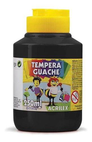 Imagem de Kit 3 Potes Tinta Guache Verde Preto Branco 250ml Acrilex